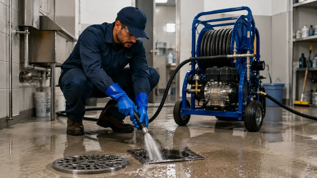 Floor Drain Hydro Jet Cleaning in Parlier